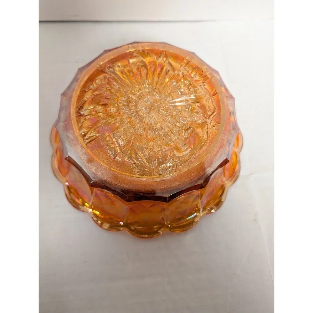 Vintage Fenton Marigold Carnival Glass Grape Design Fruit Bowl 1972